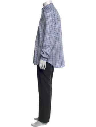 Brioni Plaid Print Long Sleeve Dress Shirt