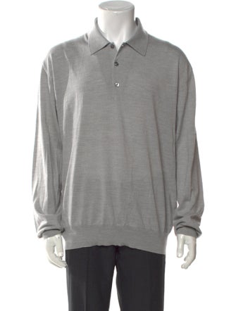 Brioni Wool Mock Neck Polo Sweater