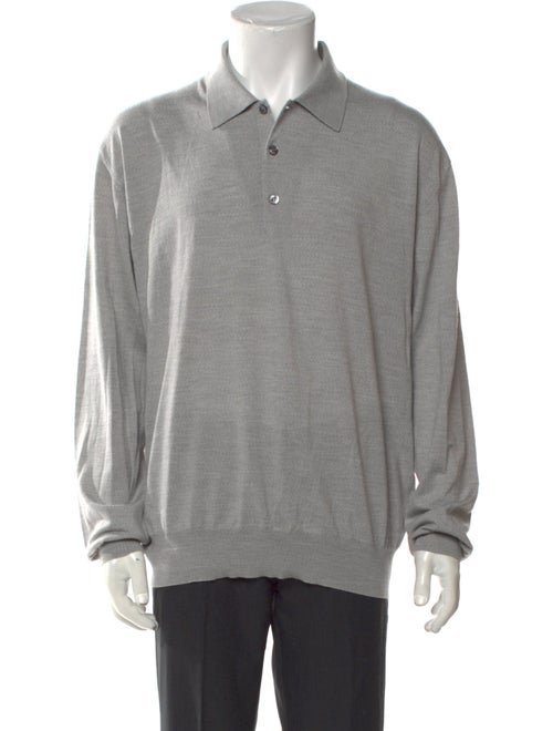 Brioni Wool Mock Neck Polo Sweater