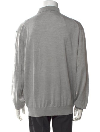 Brioni Wool Mock Neck Polo Sweater