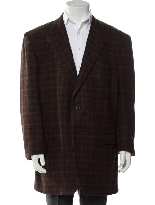 Brioni Wool Plaid Print Blazer