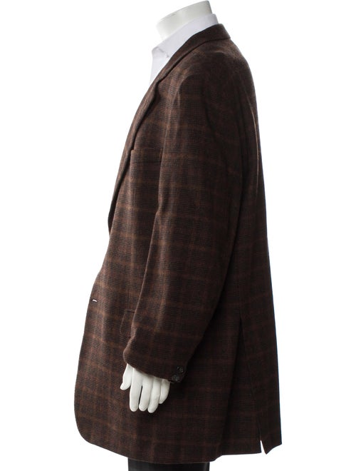Brioni Wool Plaid Print Blazer