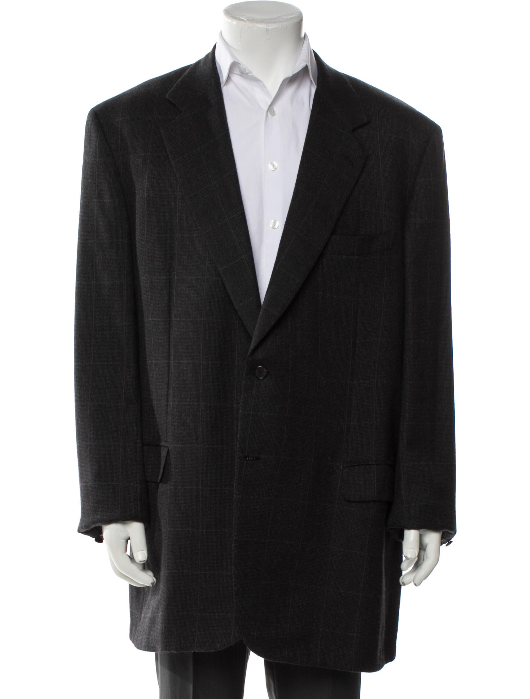 Brioni Cashmere Plaid Print Blazer