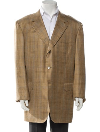 Brioni Wool Plaid Print Sport Coat
