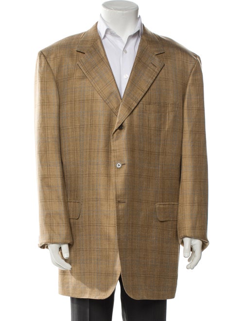 Brioni Wool Plaid Print Sport Coat