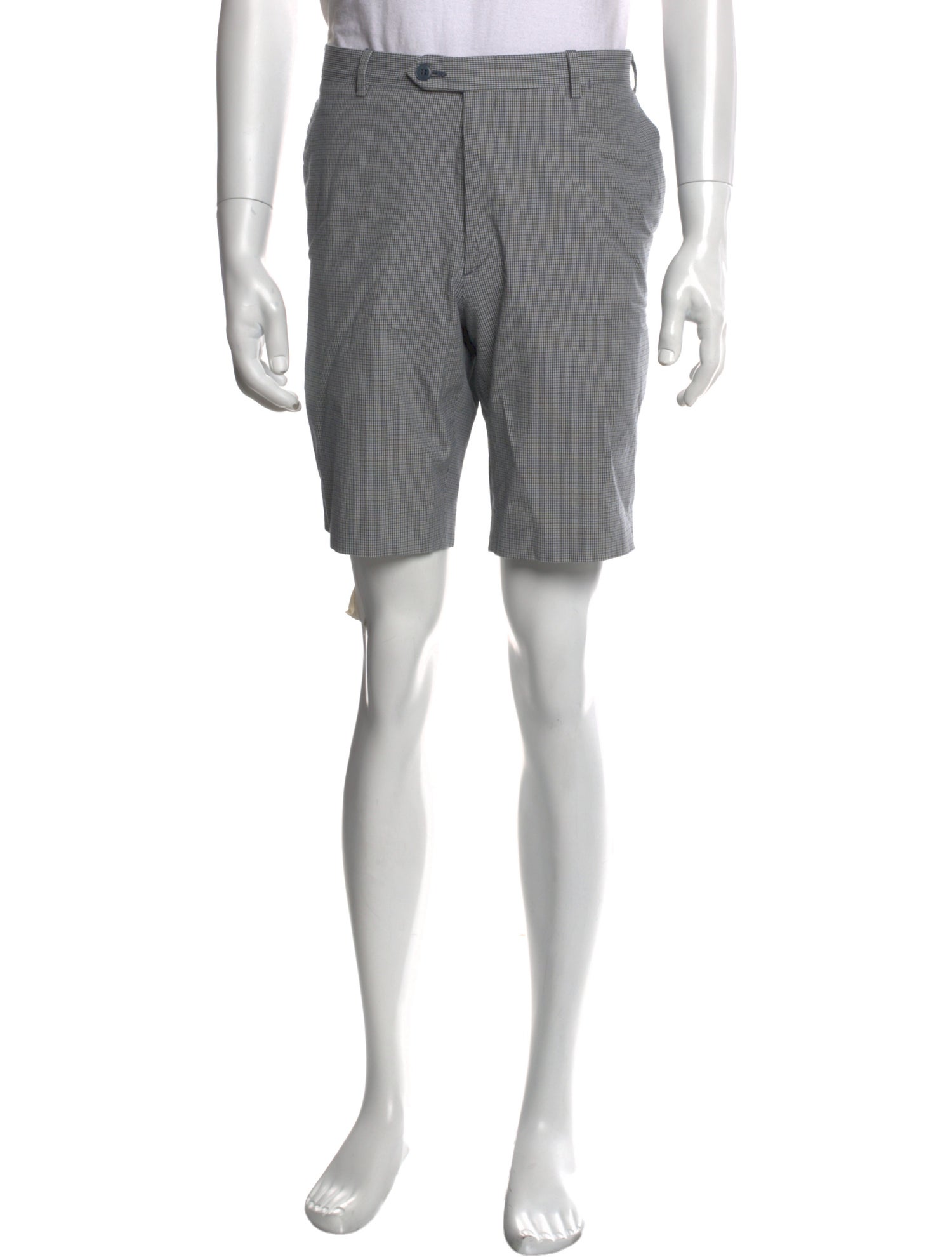 Brioni Plaid Print Flat Front Shorts