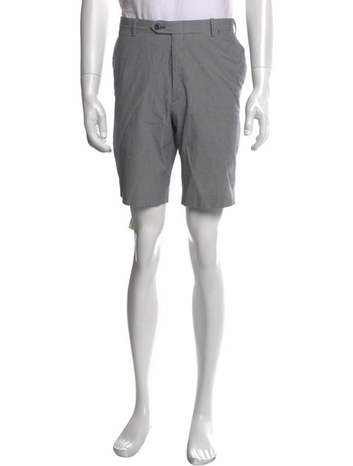 Brioni Plaid Print Flat Front Shorts