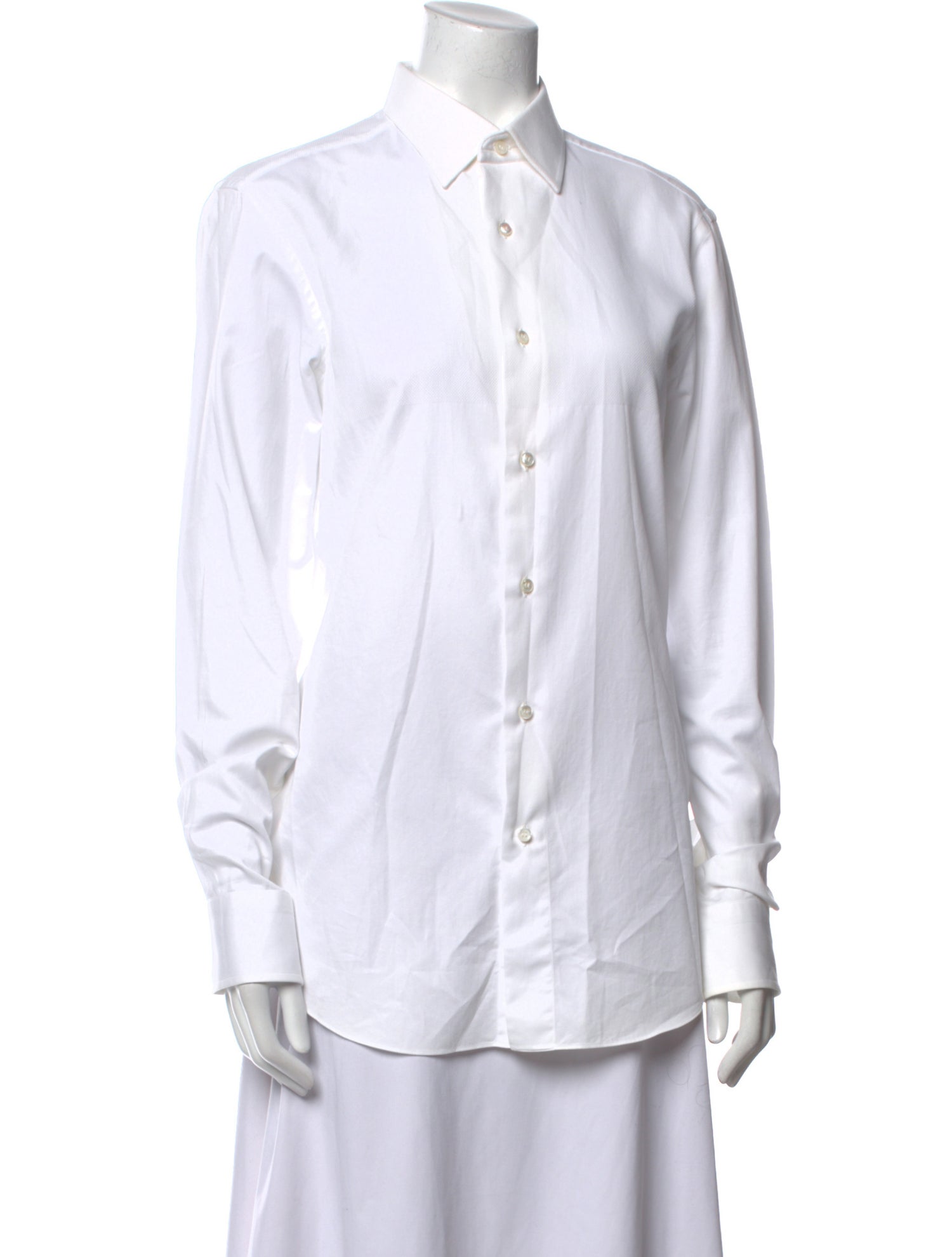 Brioni Long Sleeve Button-Up Top