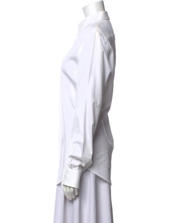 Brioni Long Sleeve Button-Up Top