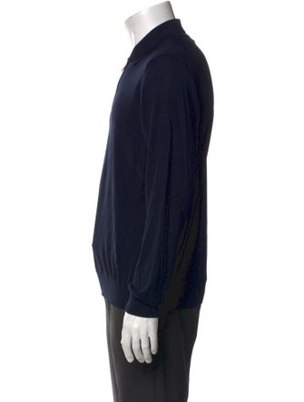 Brioni Wool Crew Neck Polo Sweater