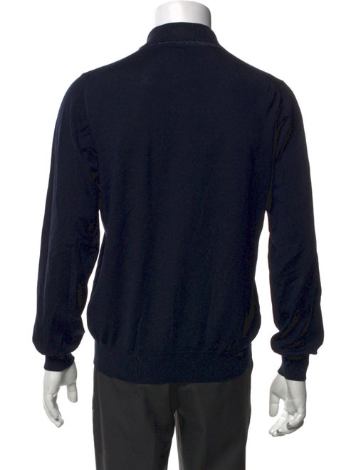 Brioni Wool Crew Neck Polo Sweater