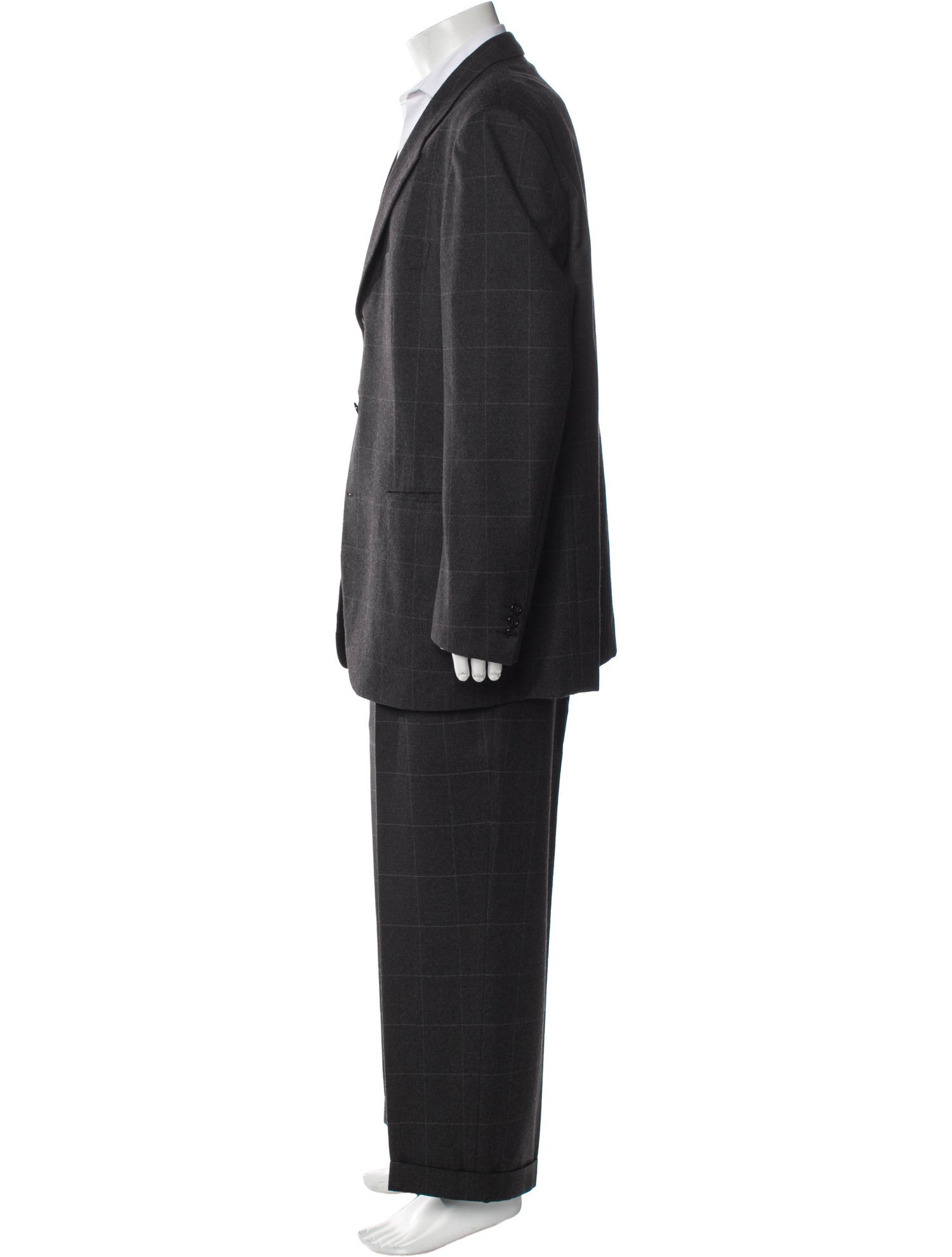 Brioni Wool Plaid Print Two-Piece Suit