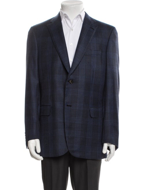 Brioni Virgin Wool Houndstooth Print Blazer