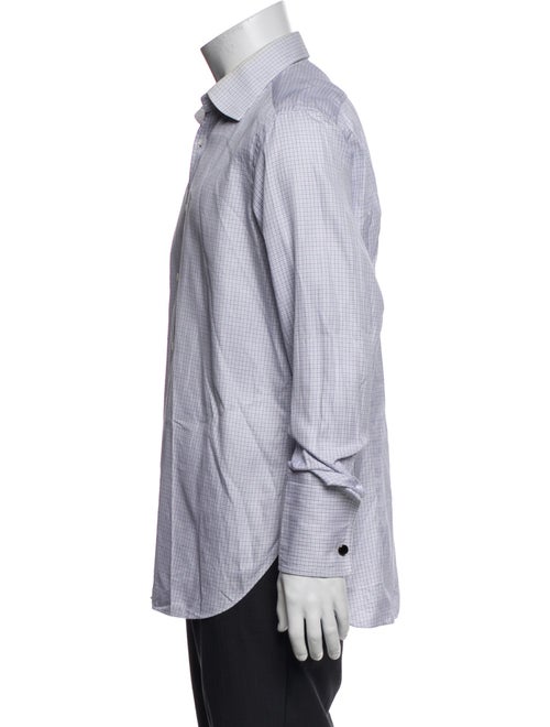 Brioni Plaid Print Long Sleeve Dress Shirt