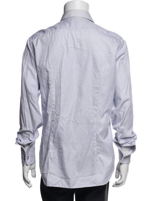 Brioni Plaid Print Long Sleeve Dress Shirt