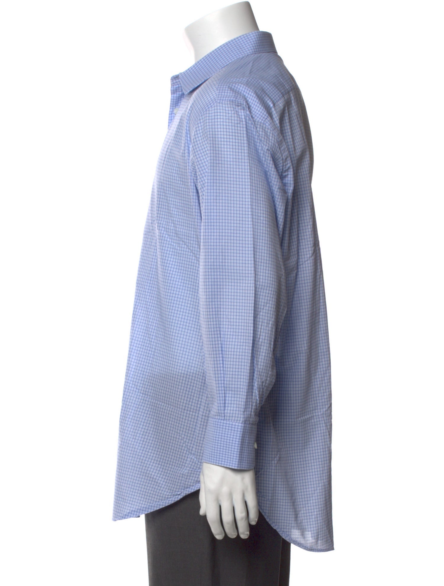 Brioni Plaid Print Long Sleeve Dress Shirt