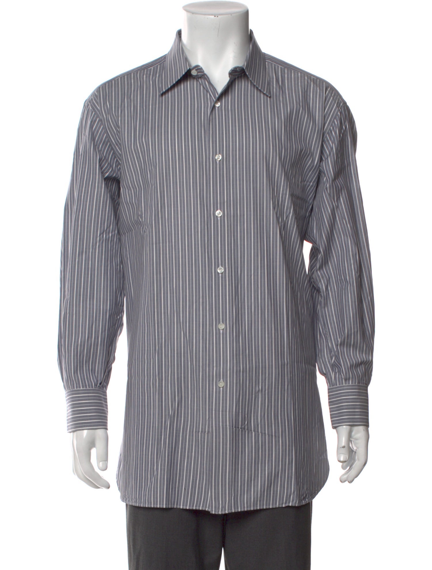 Brioni Striped Long Sleeve Dress Shirt