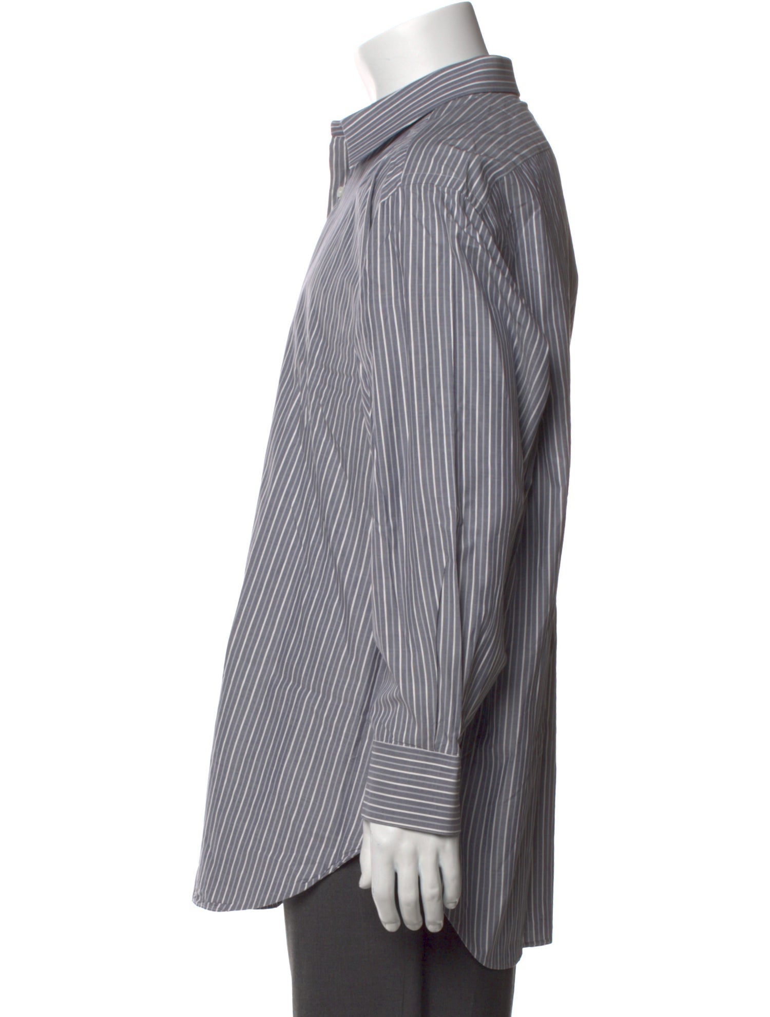 Brioni Striped Long Sleeve Dress Shirt