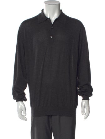Brioni Cashmere Collar Polo Sweater