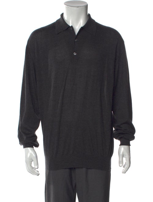 Brioni Cashmere Collar Polo Sweater
