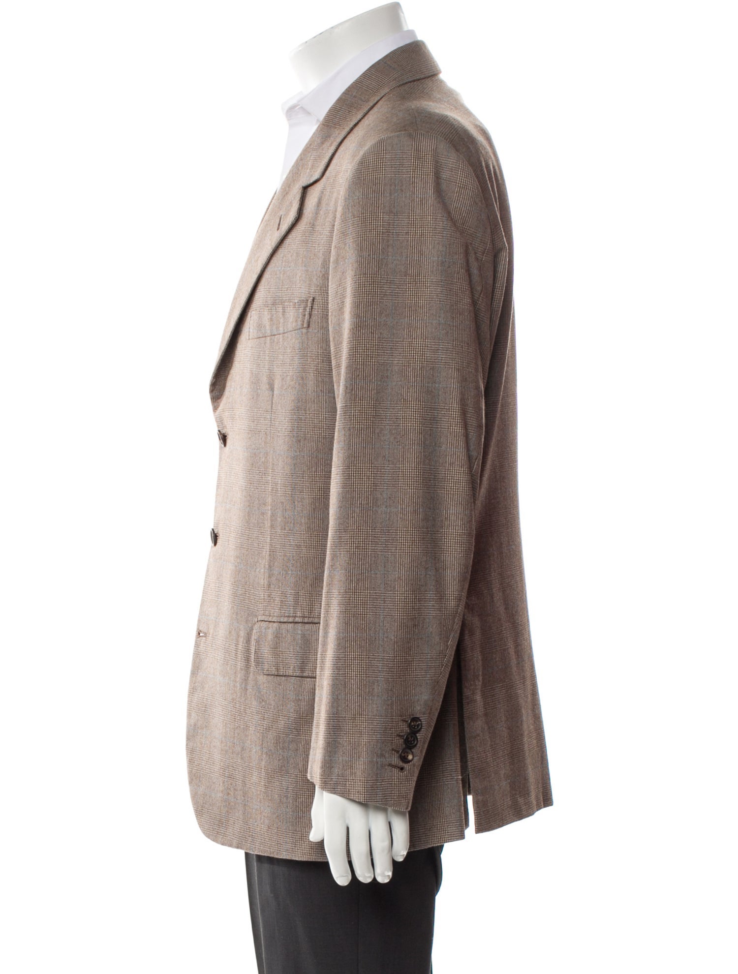 Brioni Wool Plaid Print Blazer