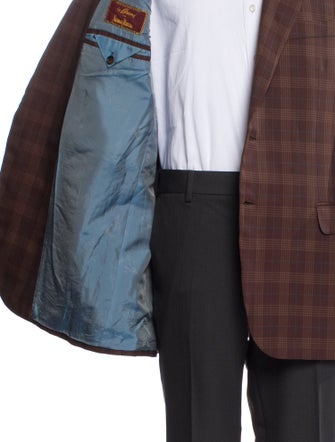 Brioni Wool Plaid Print Blazer