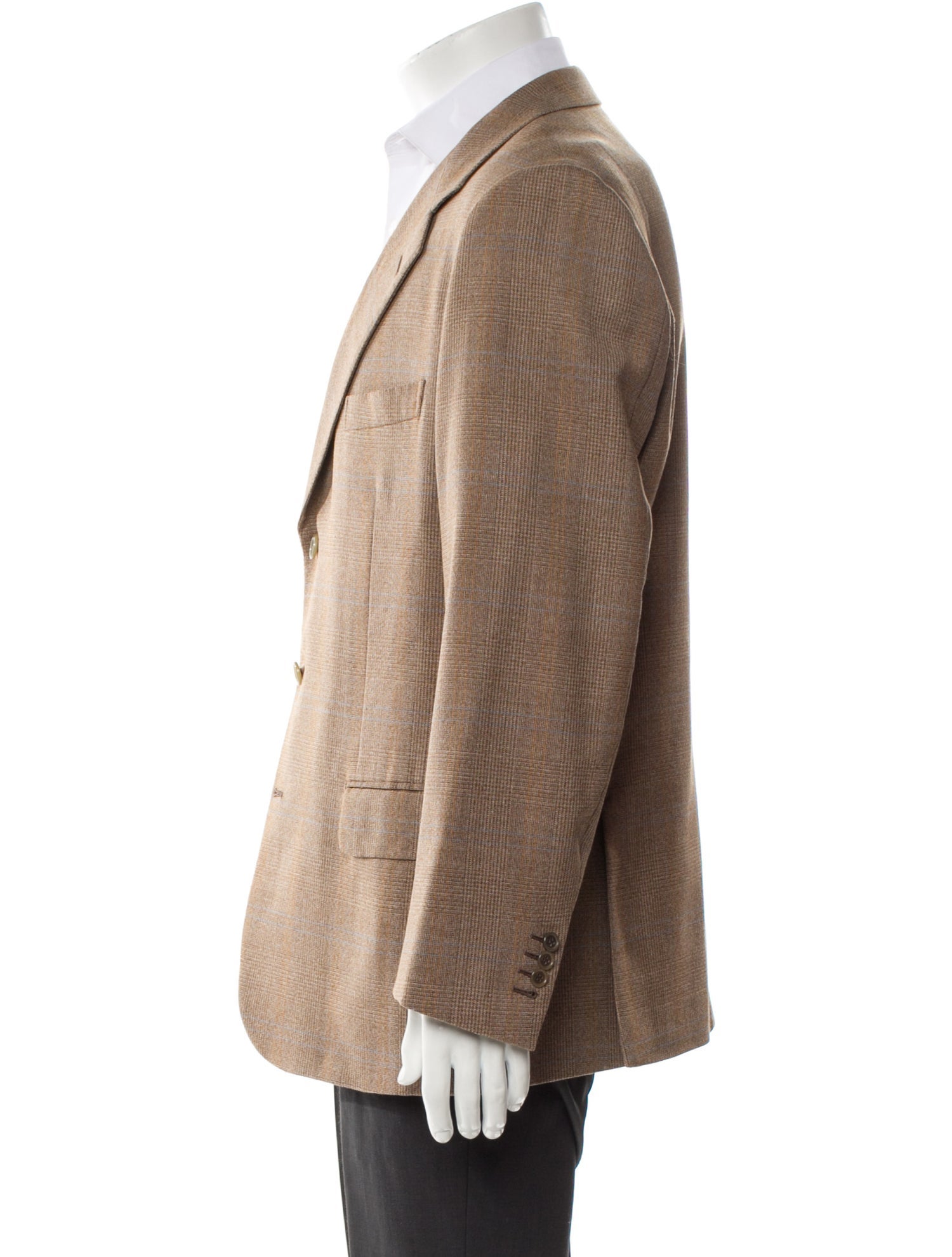 Brioni Wool Plaid Print Blazer