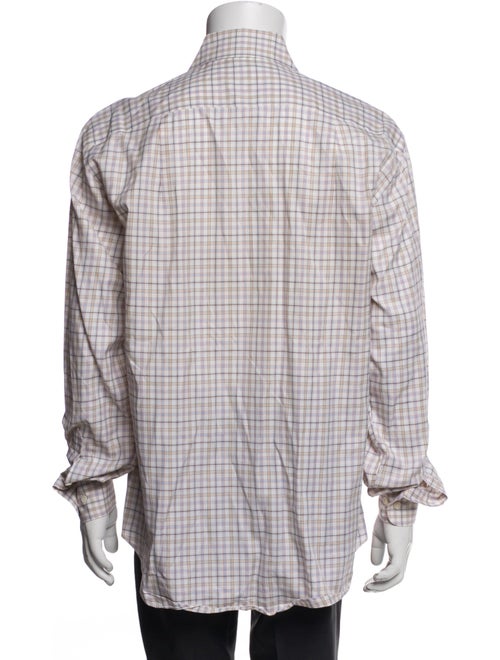 Brioni Plaid Print Long Sleeve Dress Shirt