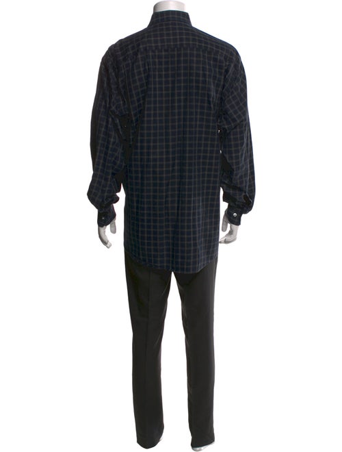 Brioni Plaid Print Long Sleeve Shirt