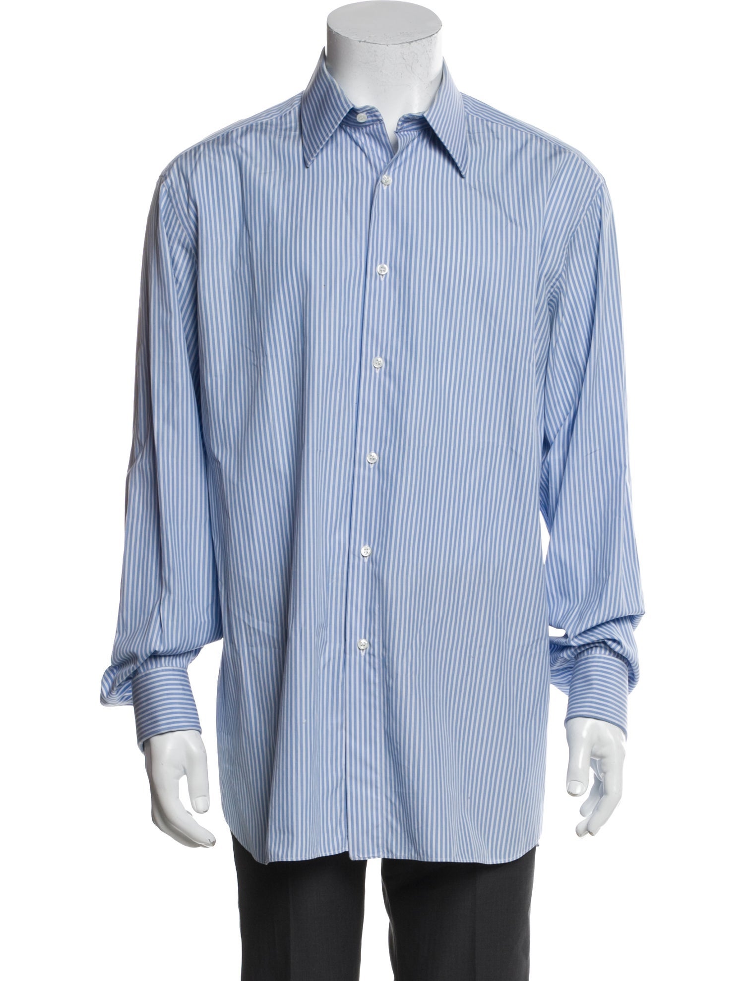 Brioni Striped Long Sleeve Dress Shirt