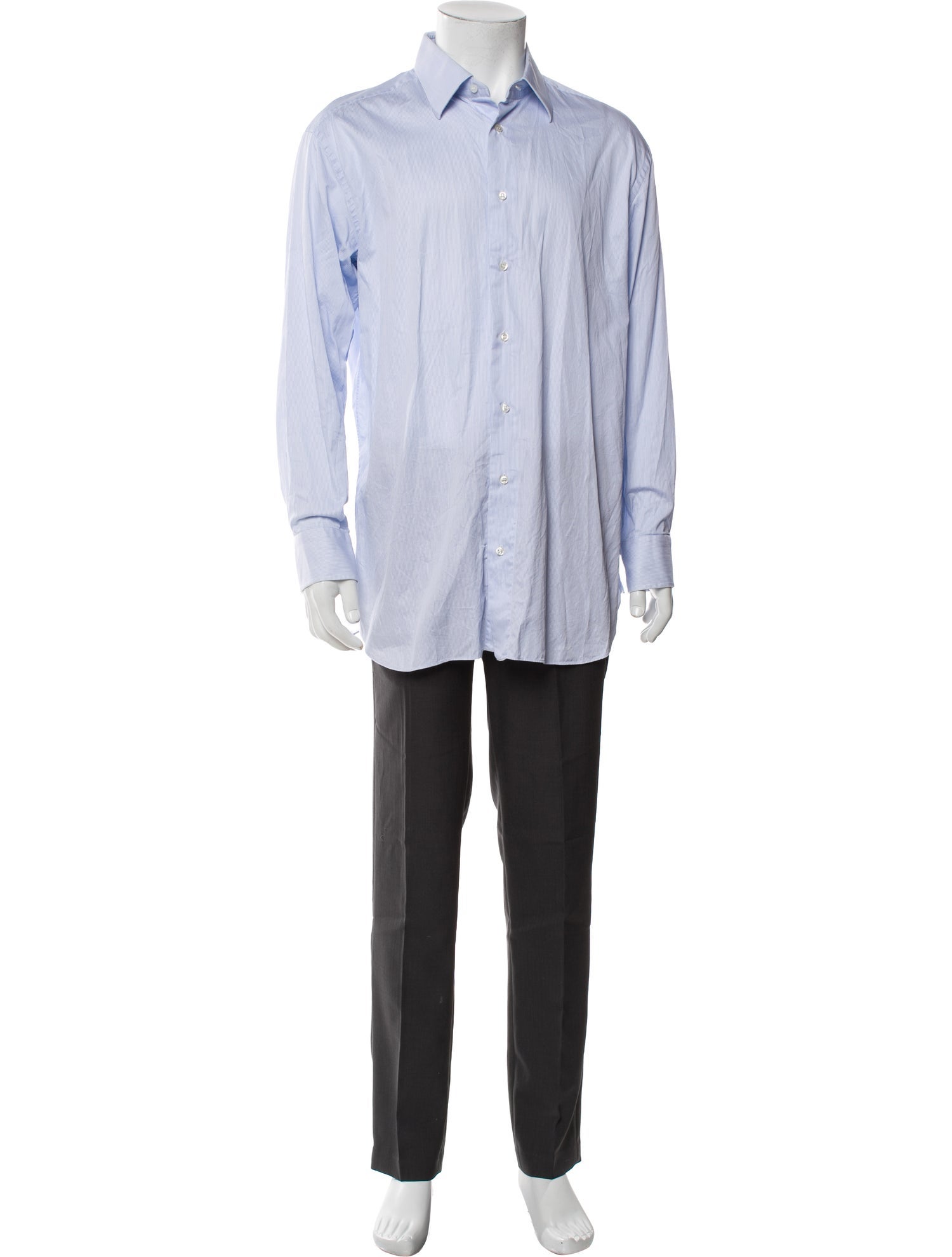 Brioni Striped Long Sleeve Dress Shirt