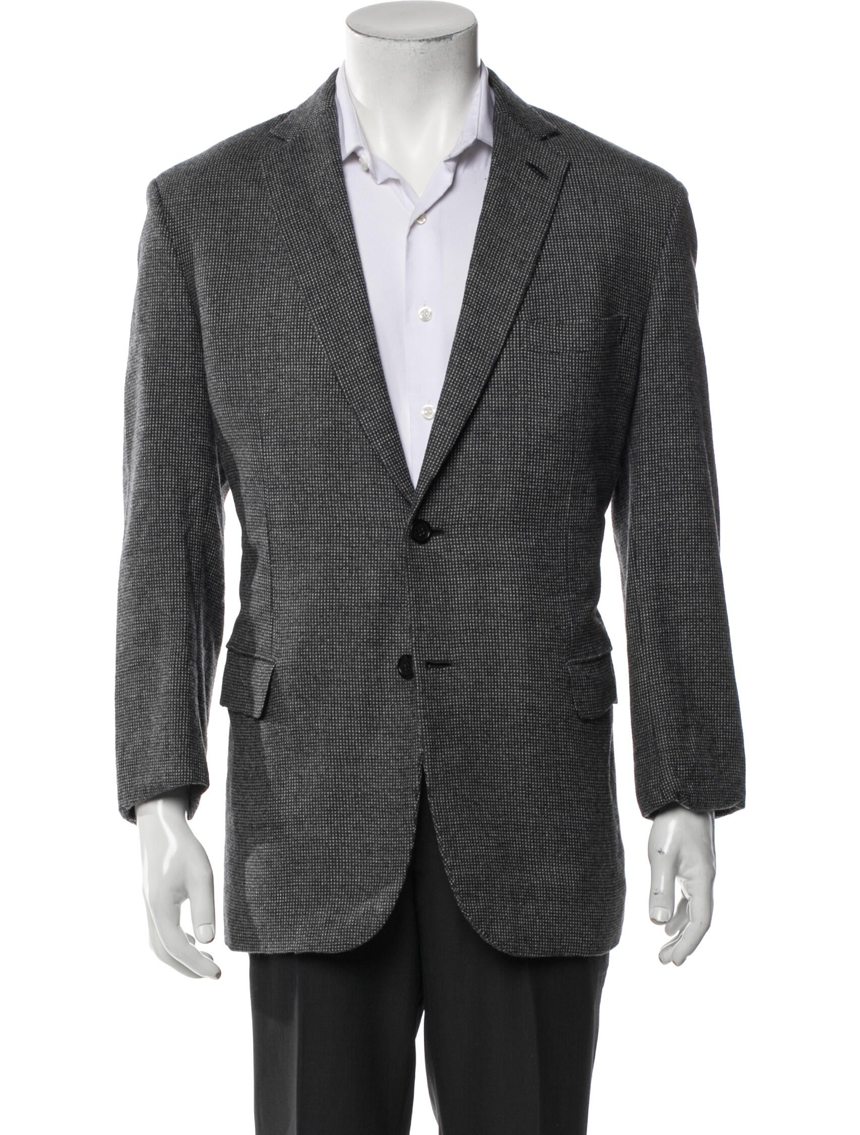 Brioni Virgin Wool Plaid Print Blazer
