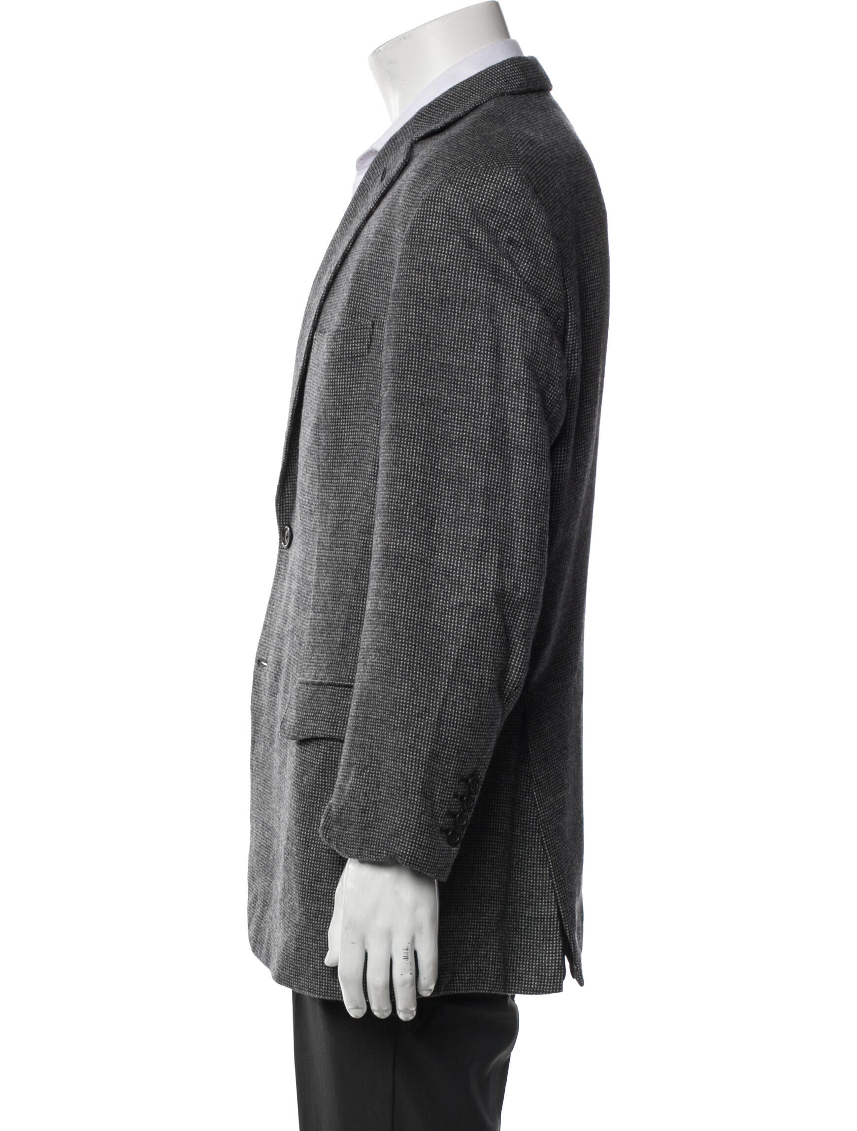 Brioni Virgin Wool Plaid Print Blazer