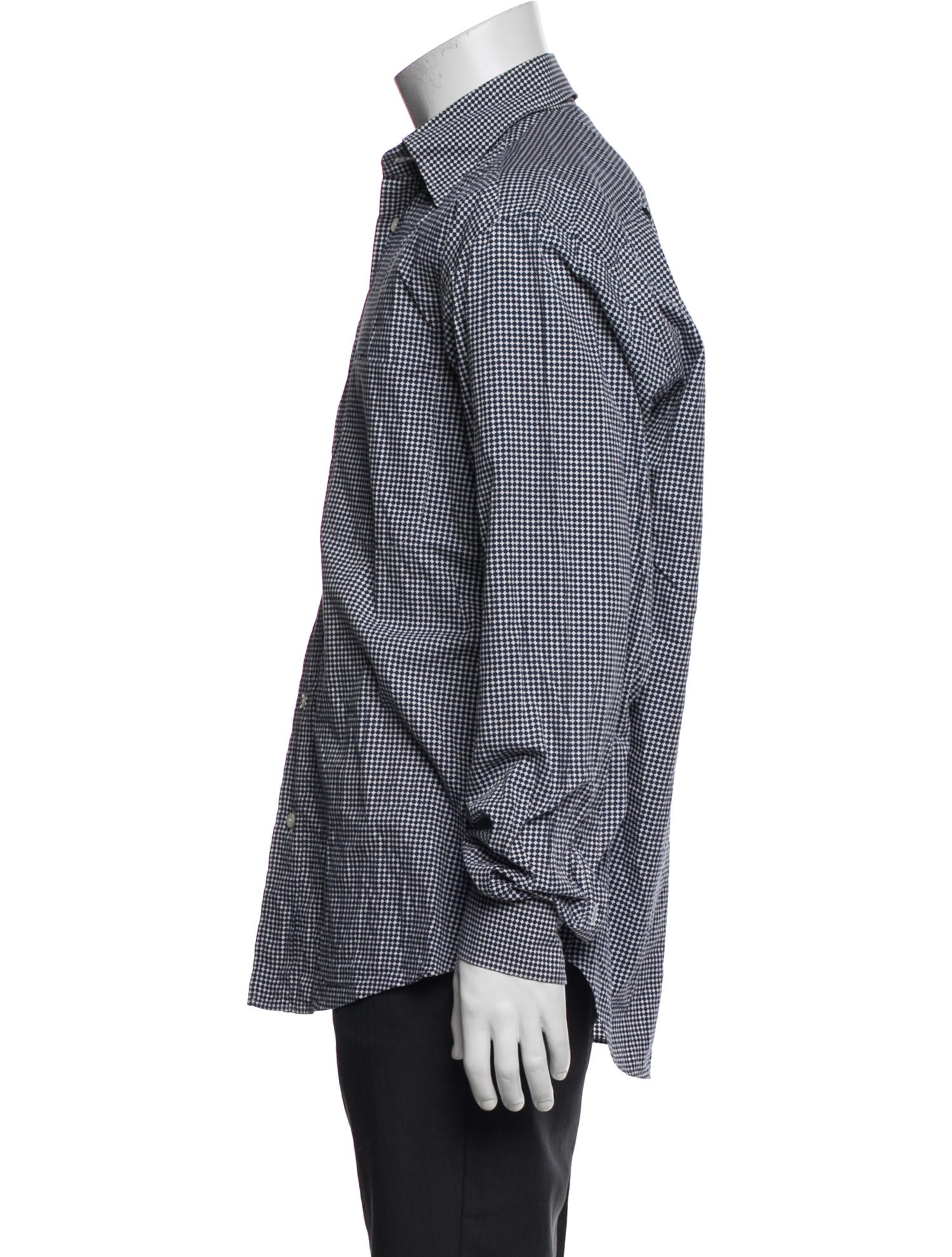 Brioni Houndstooth Print Long Sleeve Shirt