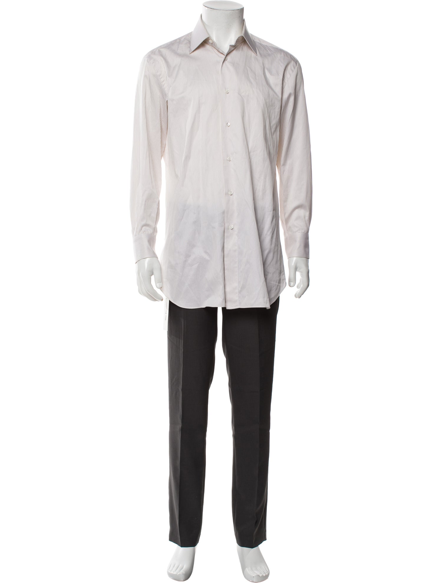 Brioni Striped Long Sleeve Dress Shirt
