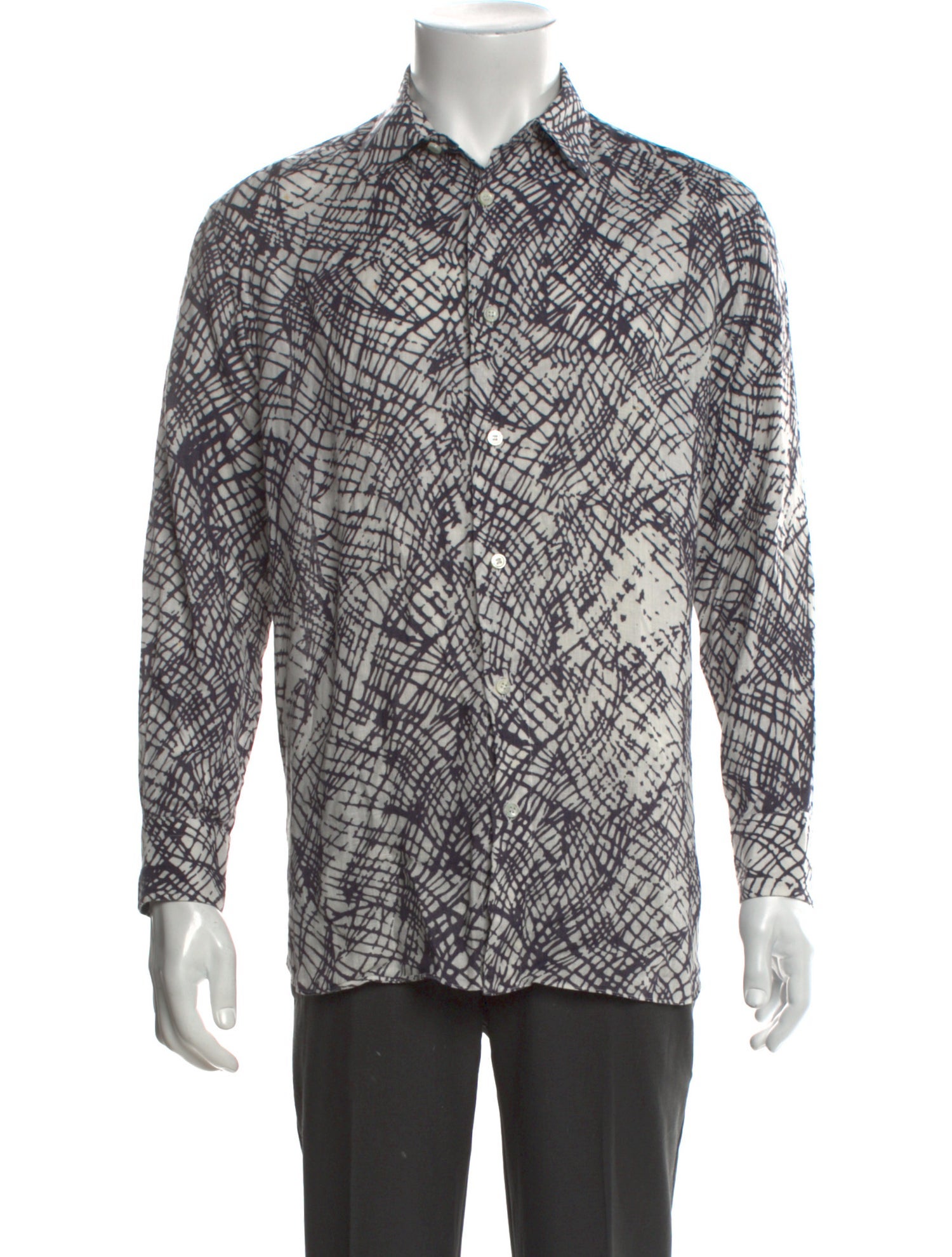 Brioni Printed Long Sleeve Shirt