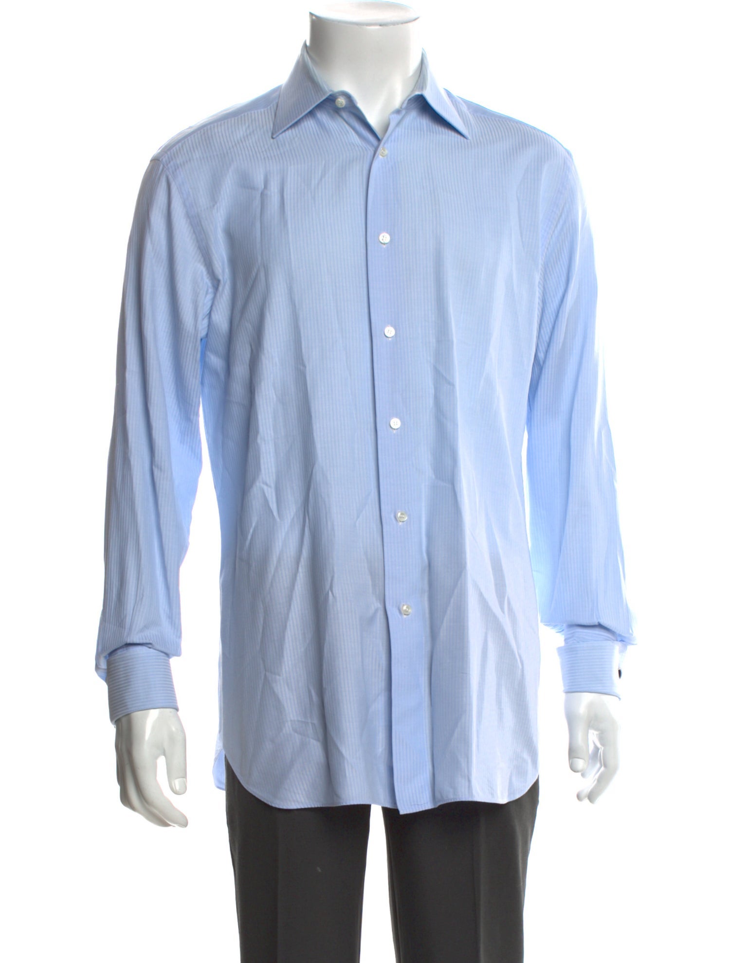 Brioni Striped Long Sleeve Dress Shirt