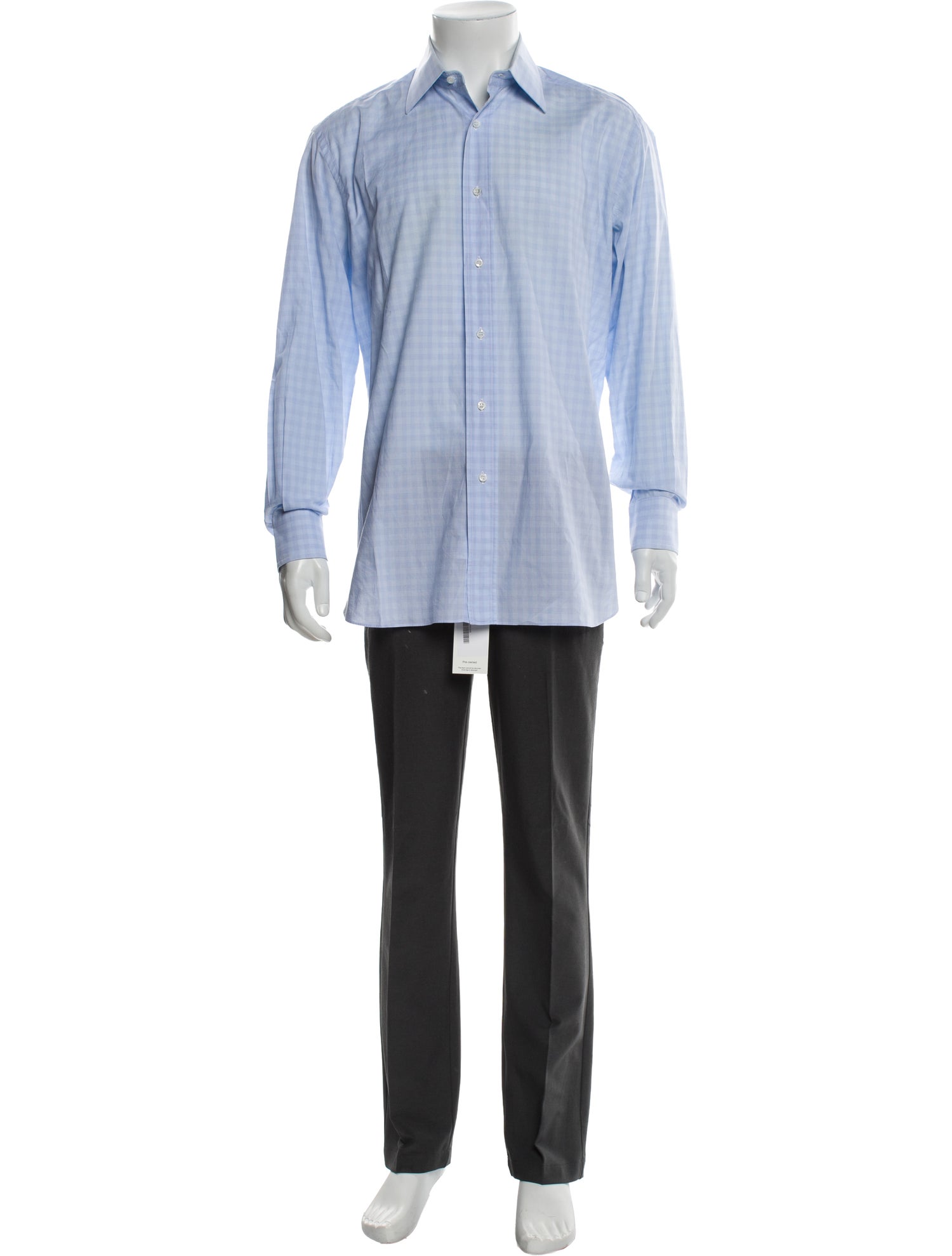 Brioni Plaid Print Long Sleeve Dress Shirt