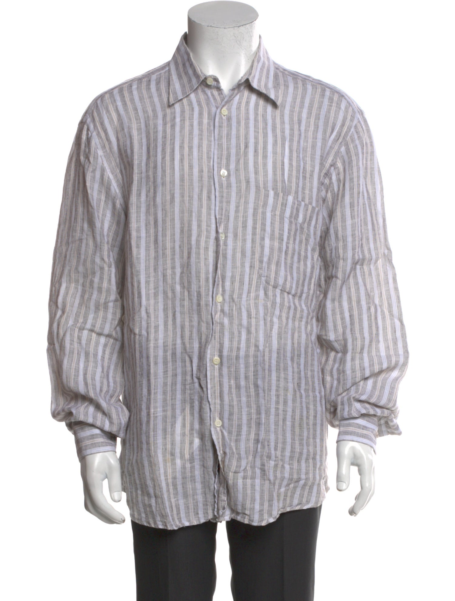 Brioni Linen Striped Shirt