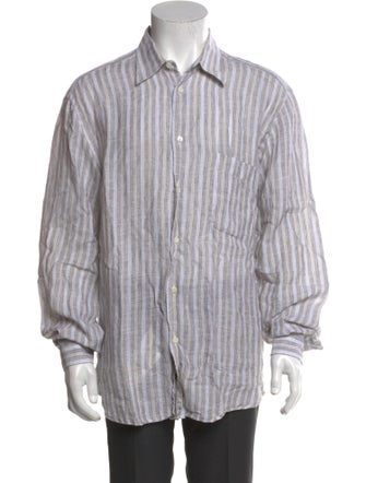 Brioni Linen Striped Shirt