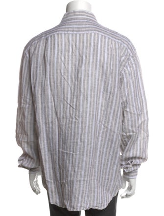 Brioni Linen Striped Shirt