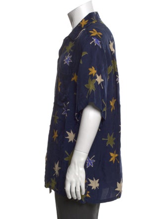 Brioni Floral Print Short Sleeve Shirt