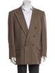 Brioni Wool Houndstooth Print Peacoat