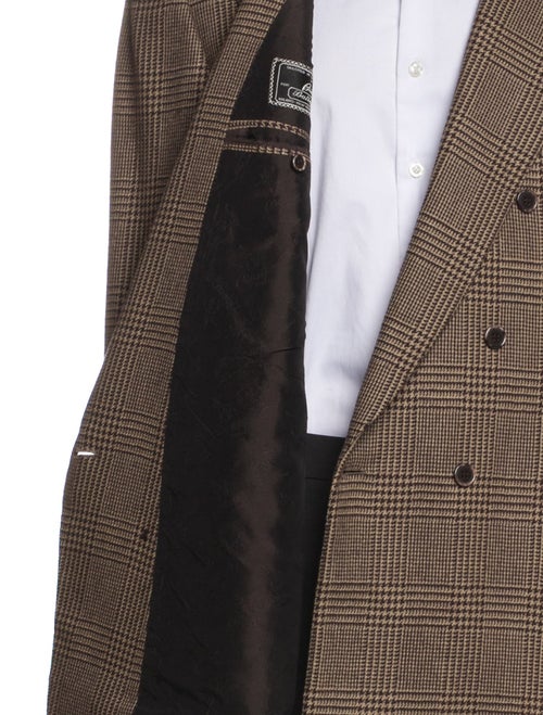Brioni Wool Houndstooth Print Peacoat