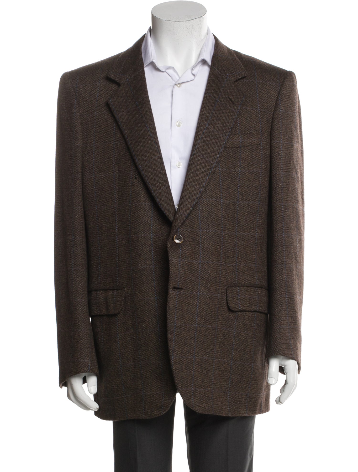 Brioni Cashmere Tweed Pattern Peacoat