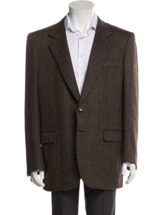 Brioni Cashmere Tweed Pattern Peacoat