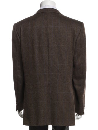 Brioni Cashmere Tweed Pattern Peacoat