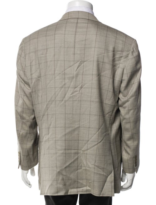 Brioni Wool Plaid Print Blazer