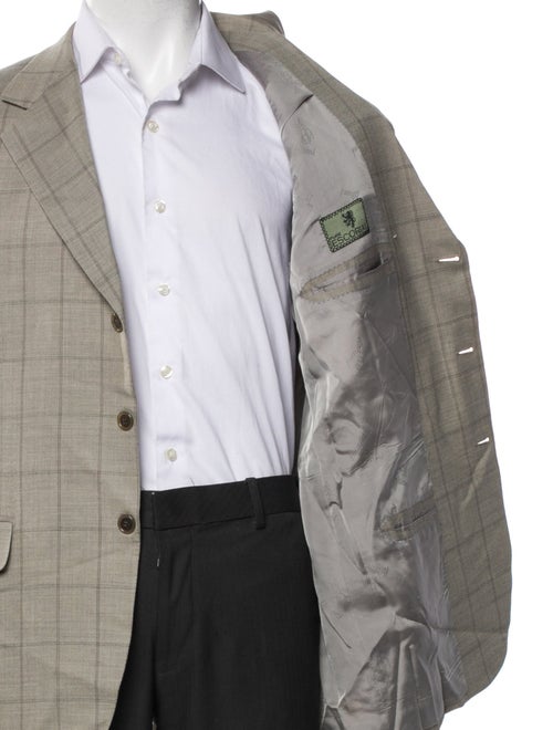 Brioni Wool Plaid Print Blazer