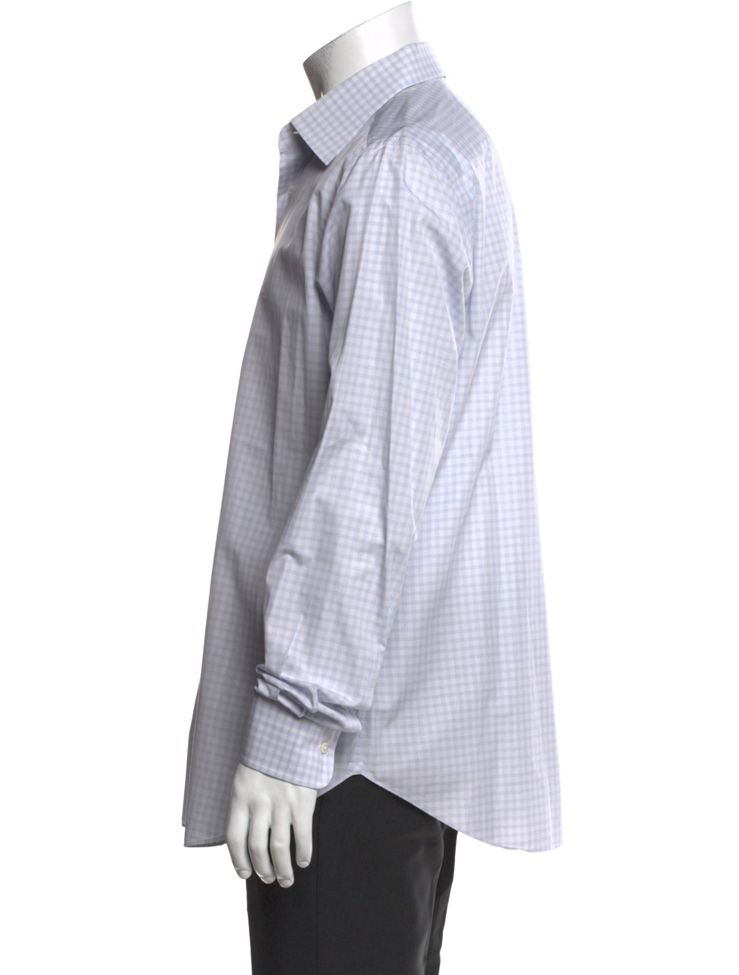 Brioni Plaid Print Long Sleeve Dress Shirt